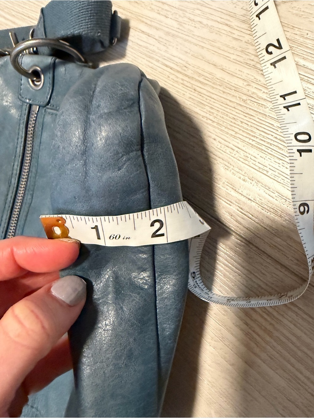 The Sak Leather Blue Crossbody Bag Purse Wear Multiple Ways Boho Travel Y2K - Picture 6 of 16